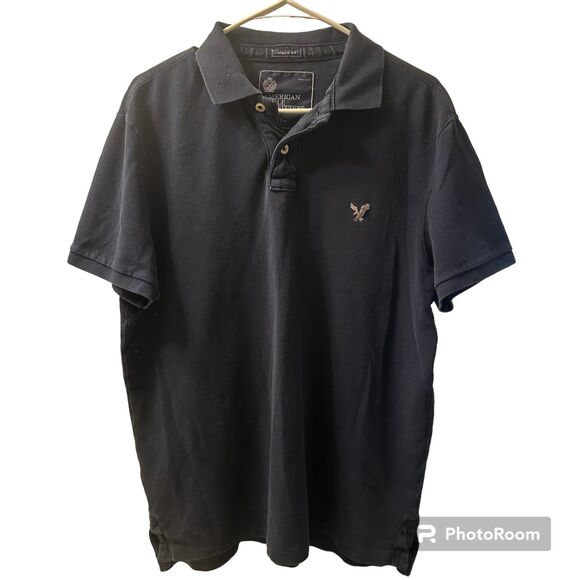 American Eagle Outfitters Polo Style Blue Shirt Quarter Button Up Men - Picture 1 of 4